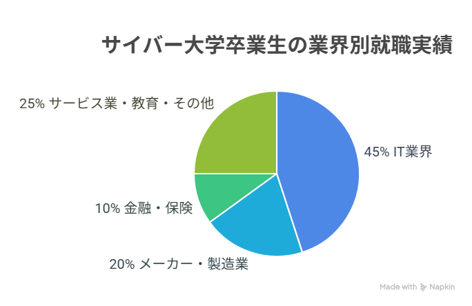 サイバー大学卒業生の業界別就職実績